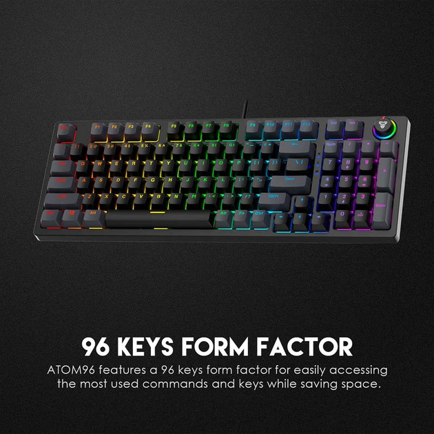 Игровая клавиатура Fantech MK890 ATOM96 USB (Blue Switch) (Black / Grey) Epik (184024) - изображение 3