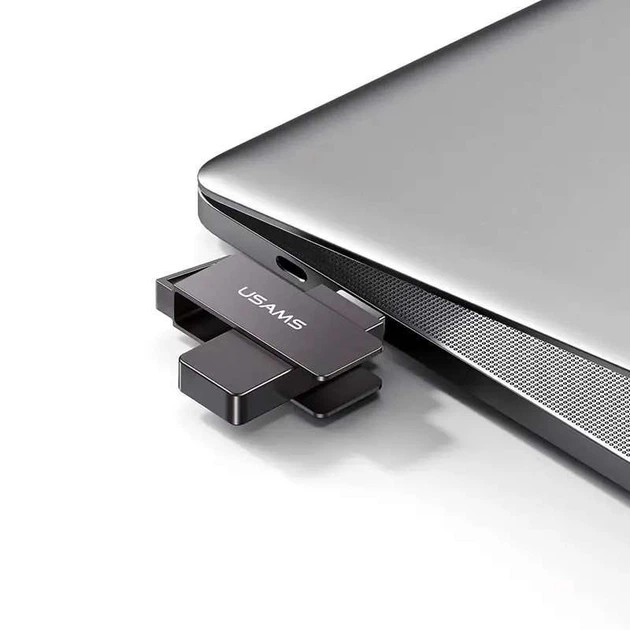 Флеш накопитель USAMS US-ZB194 USB3.0 Rotatable High Speed Flash Drive 16 Gb (Iron-grey) (156313) - изображение 3
