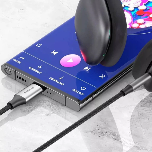 Аудіо кабель Aux Proove SoundTrack Type-C to 3.5mm (1m) (Black) (183435) - зображення 2