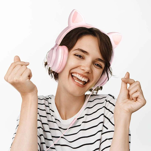 Наушники HOCO W36 Cat ear (Pink) (137912) - Фото 3 Наушники HOCO W36 Cat ear (Pink) (137912) - изображение 3