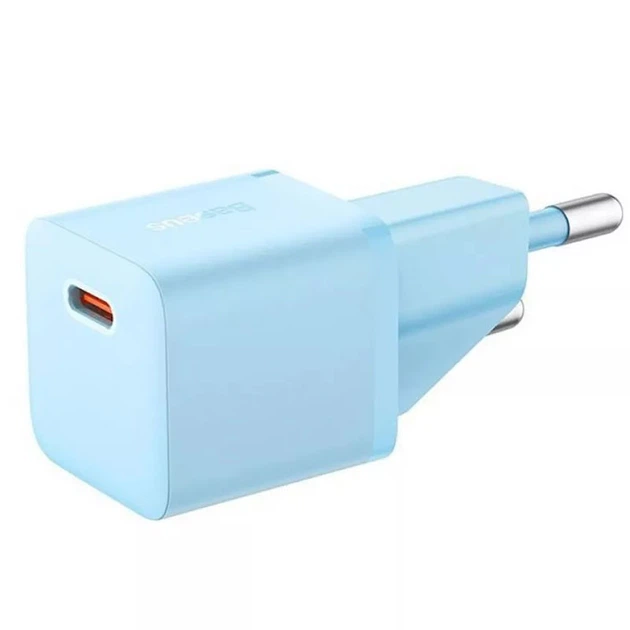 Мережевий зарядний пристрій Baseus GaN5 Fast Charger (mini) 1C 20W (CCGN05010) (Blue) (176654) - Фото 2 Мережевий зарядний пристрій Baseus GaN5 Fast Charger (mini) 1C 20W (CCGN05010) (Blue) (176654) - зображення 2