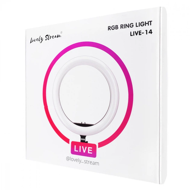 Кольцевая LED лампа Lovely Stream 14'' Full set с пультом управления (Черный) Epik (47808) - изображение 5