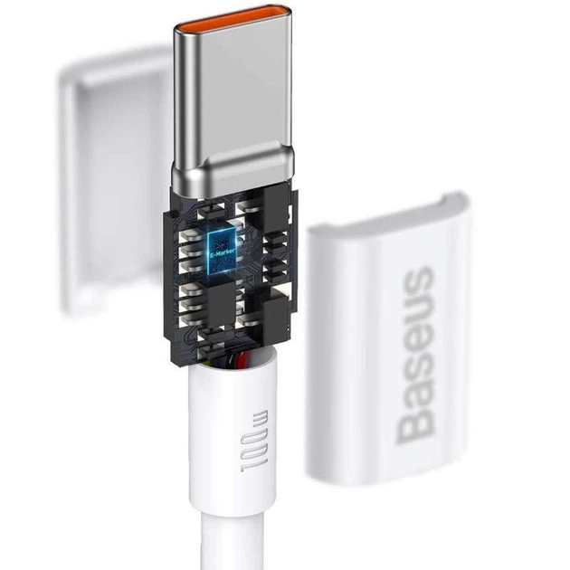Дата кабель Baseus Superior Series Fast Charging Type-C to Type-C PD 100W (2m) (Білий) (51209) - зображення 4
