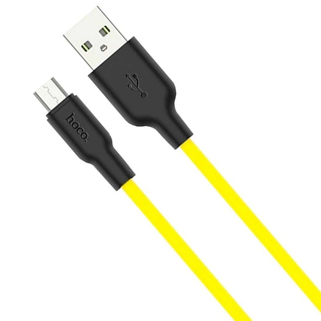 Дата кабель HOCO X21 Plus Silicone MicroUSB Cable (1m) (Black / Yellow) (104721) - зображення 4