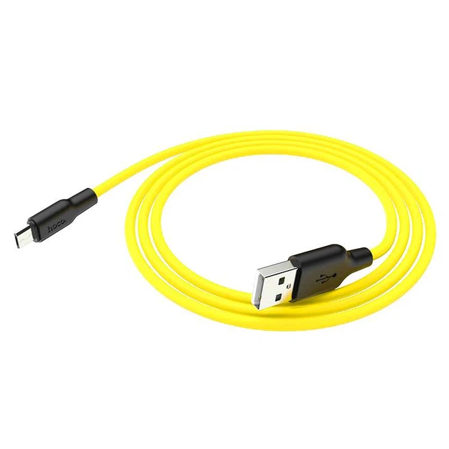 Дата кабель HOCO X21 Plus Silicone MicroUSB Cable (1m) (Black / Yellow) (104721) - зображення 5