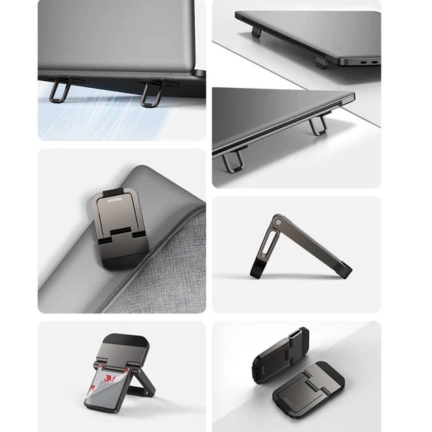 Підставка для ноутбуку Baseus Slim Laptop Kickstand (2шт) (LUZC00001) (Gray) (183217) - Фото 3 Підставка для ноутбуку Baseus Slim Laptop Kickstand (2шт) (LUZC00001) (Gray) (183217) - зображення 3