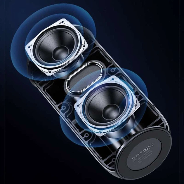 Bluetooth колонка USAMS US-YC011 Waterproof Wireless Speaker with Lanyard (Black) (156042) - Фото 2 Bluetooth колонка USAMS US-YC011 Waterproof Wireless Speaker with Lanyard (Black) (156042) - изображение 2