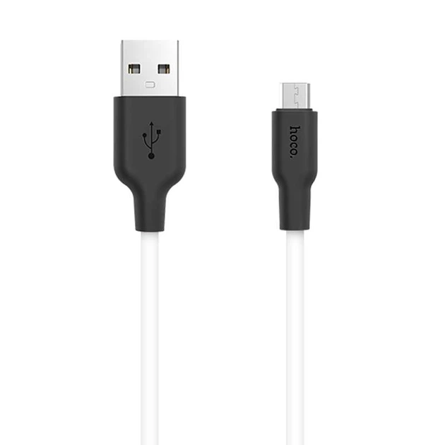 Дата кабель HOCO X21 Plus Silicone MicroUSB Cable (1m) (Чорний / Білий) (104722) - Фото 2 Дата кабель HOCO X21 Plus Silicone MicroUSB Cable (1m) (Чорний / Білий) (104722) - зображення 2