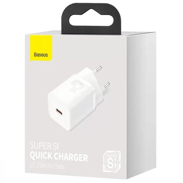 МЗП Baseus Super Si Quick Charger 25W (1USB-C) (CCSP) Білий - зображення 4