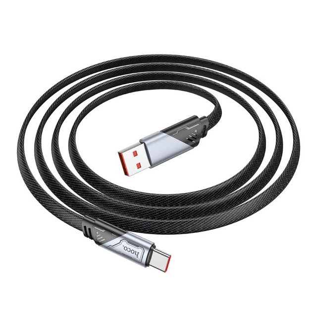 Дата кабель Hoco U119 Machine charging data USB to Type-C 5A (1.2m) Black - зображення 3