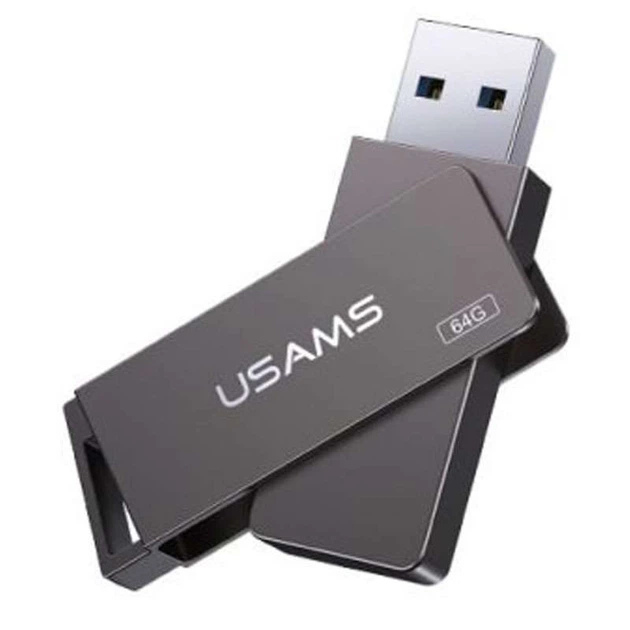 Флеш накопитель USAMS US-ZB196 USB3.0 Rotatable High Speed Flash Drive 64 Gb (Iron-grey) (156157) - Фото 2 Флеш накопитель USAMS US-ZB196 USB3.0 Rotatable High Speed Flash Drive 64 Gb (Iron-grey) (156157) - изображение 2