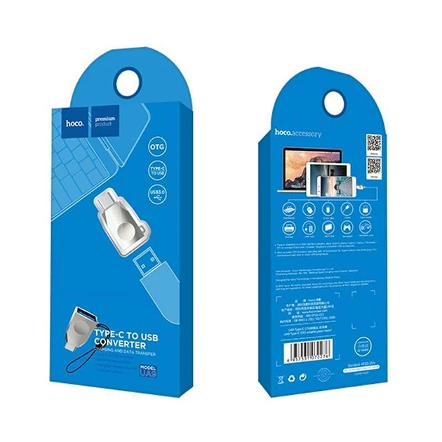 Перехідник HOCO UA9 USB OTG to Type-C (Сталевий) (104754) - Фото 8 Перехідник HOCO UA9 USB OTG to Type-C (Сталевий) (104754) - зображення 8