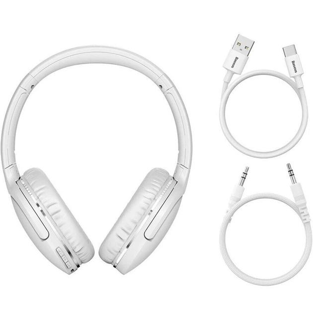 Накладные беспроводные наушники Baseus Encok Wireless headphone D02 Pro (NGTD01030) (White) (176681) - изображение 7