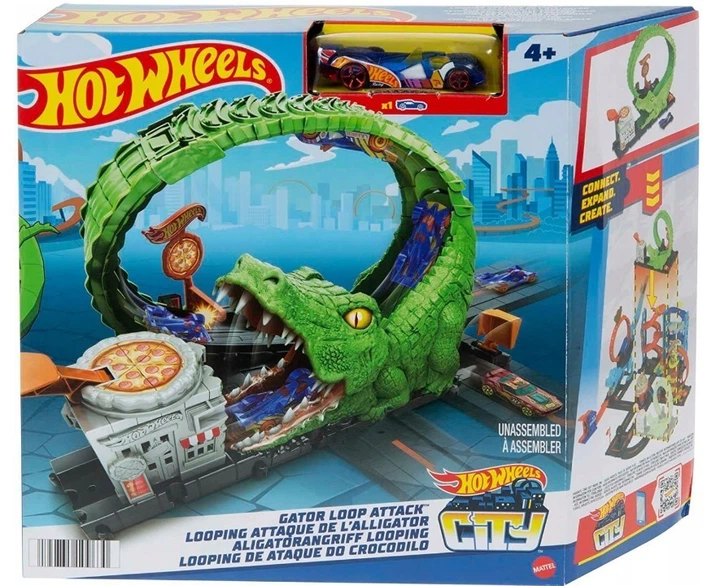 Трек Хот Уилс Сити Опасные существа Атака алигатора Hot Wheels