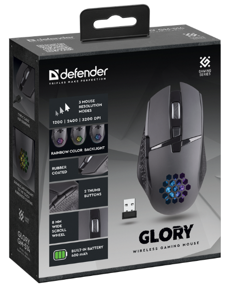 Миша Defender Glory GM-514 Wireless BLACK (52514) - изображение 6