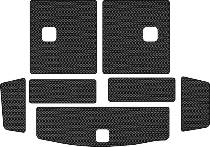 Акція на Комплект автокилимків EVAtech в багажник авто Chevrolet Captiva (C140) 7 seats AT 2011-2018 1 покоління SUV EU 7 шт Black від Rozetka