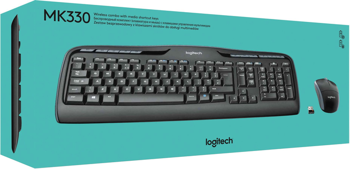 Комплект бездротовий Logitech MK330 Wireless Black (920-003982) - зображення 3