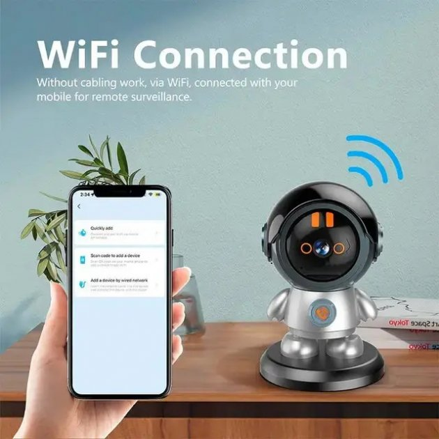 Поворотная беспроводная видеоняня IP-камера Wi-Fi Wi-Fi 2K Робот - изображение 4