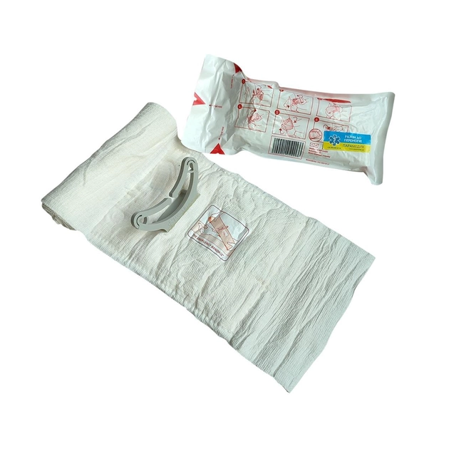 Ізраїльський бандаж (Israeli bandage) 6″ з однією подушечкою білий - зображення 2