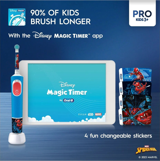 Szczoteczka elektryczna Oral-b Braun Vitality Pro Kids 3+ Spider-Man + Brush Head (8006540773659) - obraz 7