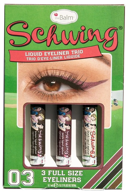 Zestaw eyelinerów w płynie The Balm Schwing Liquid Eyeliner Trio 3 x 1.7 ml (681619818677) - obraz 1