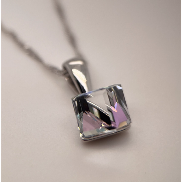 Срібний кулон Spark зі Swarovski Cube Small WJ48416VL - зображення 2