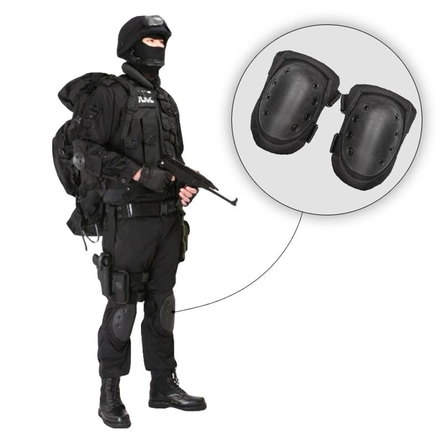 Тактические защитные наколенники Aokali F002 Black - изображение 2