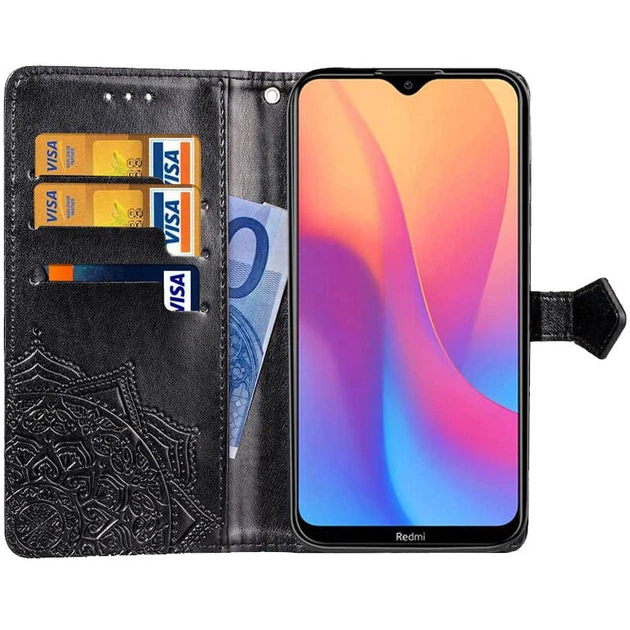 Кожаный чехол-книжка Epik Art Case с визитницей для Xiaomi Redmi 8a Черный - Фото 3 Кожаный чехол-книжка Epik Art Case с визитницей для Xiaomi Redmi 8a Черный - изображение 3