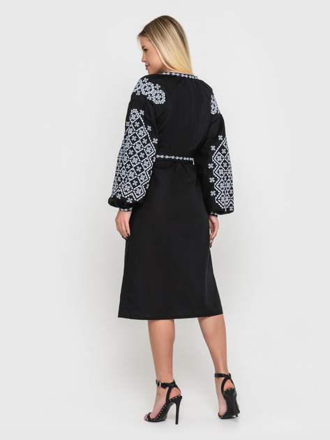 Плаття-вишиванка жіноче з візерунком NARODNYY BUTIK Ясні Зорі 1542.1 46 Чорне (NB2000000246772) - зображення 2