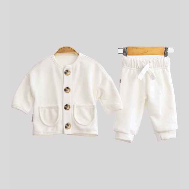 Детский теплый комплект (кофта + штанишки) для новорожденных MagBaby Shelby 101465 50-61 см Молочный (4820000350952) 