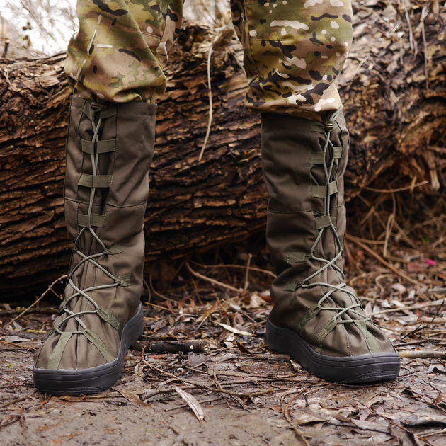Тактичні Бахили водоштовхувальні, Військові гамаші на взуття для захисту від дощу Хакі M (39-41) - зображення 2