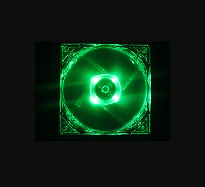 Кулер корпусной Voltronic C12025G Fan DC sleeve fan 4pin 120мм LED Green - изображение 2