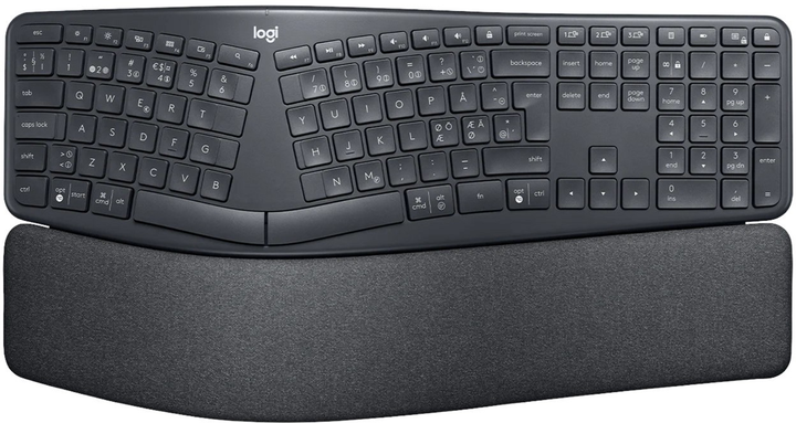 Klawiatura bezprzewodowa Logitech Ergo K860 RF Wireless + Bluetooth Nordic Layout Graphite (920-009168) - obraz 1