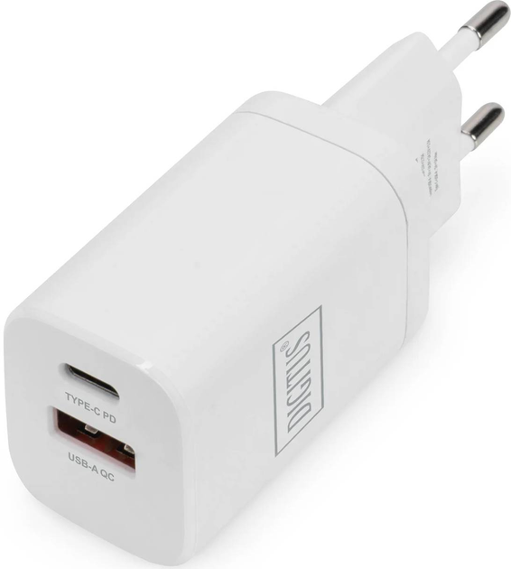 Ładowarka sieciowa Digitus USB-C/USB-A 30W DualPort Biała (DA-10062) - obraz 1