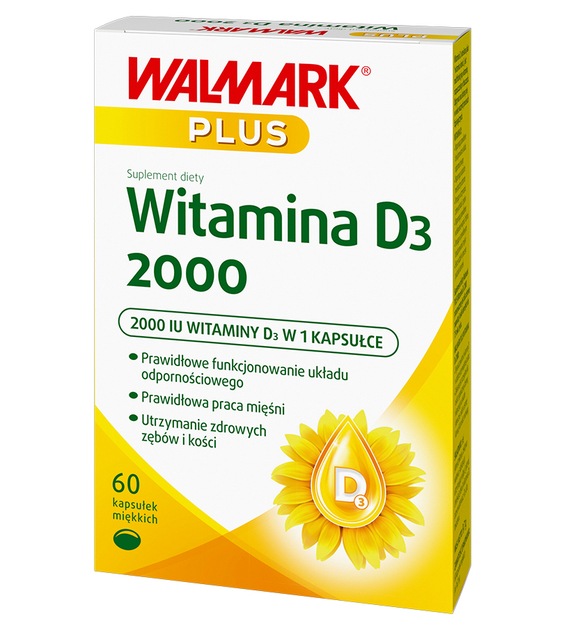 Дієтична добавка Walmark Plus Вітамін D3 2000 60 капсул (8596024021623) - зображення 1