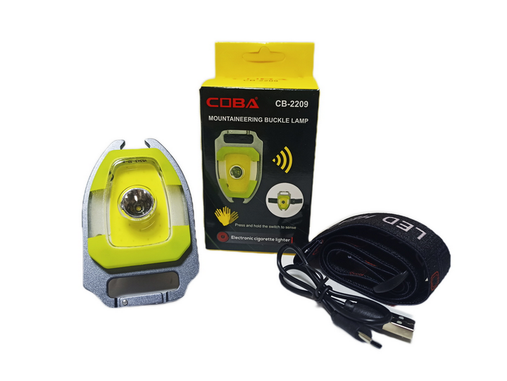 Аккумуляторный туристический аварийный фонарик брелок 3в1, с USB-зарядкой, магнитном и карабином CB-2209 Желтый - изображение 7