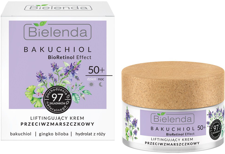 Krem do twarzy Bielenda Bakuchiol BioRetinol Effect 50+ liftingujący przeciwzmarszczkowy na dzień i noc 50 ml (5902169042523) - obraz 1