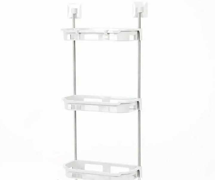 Полиця стелаж у ванну 3 яруси Portable Toilet And Bathroom Storage Rack сталева труба, пластик - зображення 2