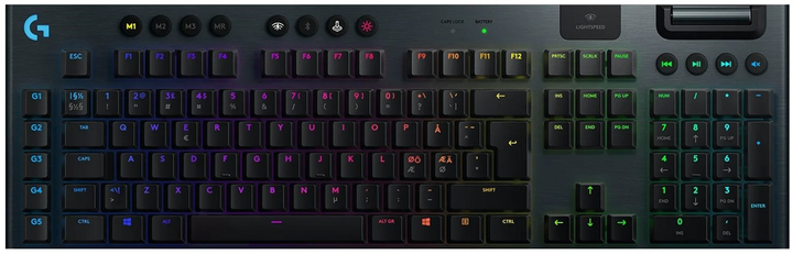 Клавіатура бездротова Logitech G915 Gaming LIGHTSPEED Wireless RGB Nordic Mechanical GL Clicky (920-009108) - зображення 1