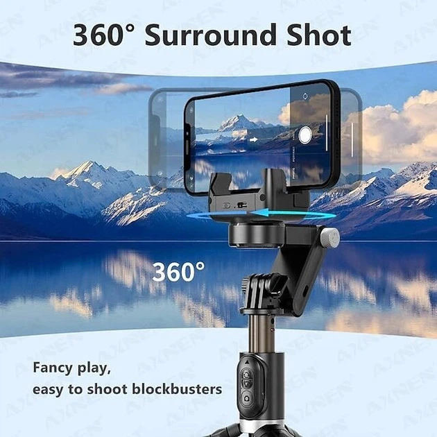 Стедикам стабилизатор с автоматическим отслеживанием Gimbal WiWU Wi-SE006 с LED лампой и Bluetooth кнопкой для телефона | Selfie Stick | Монопод-штатив | Трипод | 776730 - изображение 8