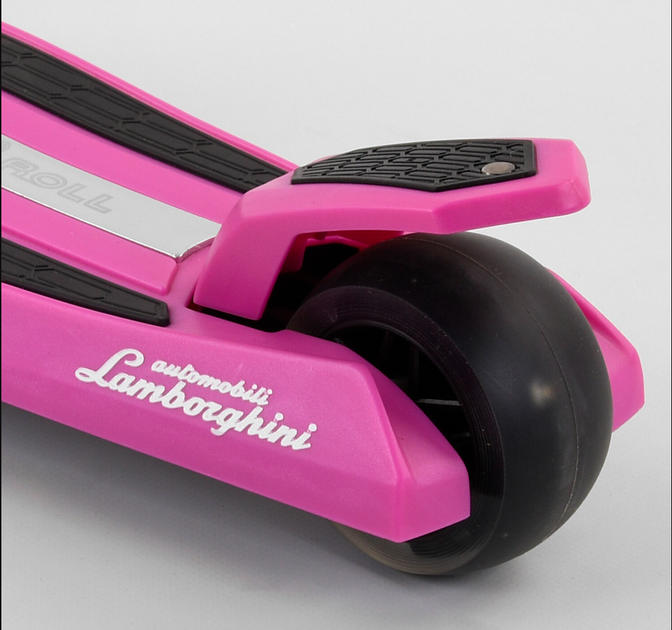 Самокат триколісний Best Scooter Lamborghini складане алюмінієве кермо колеса зі світлом Рожевий (LB - 30400) - зображення 2