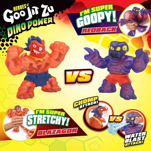 Набор из 2-х фигурок тянучек Гуджитсу Heroes of Goo JIT Zu Dino