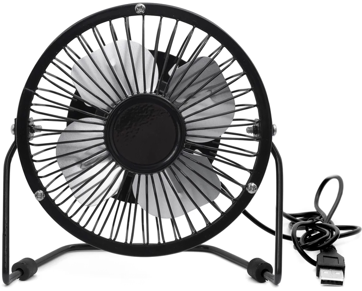 Вентилятор Kikkerland USB Metal Desk Fan Black (US143-BK-EU) (0612615084179) - зображення 1