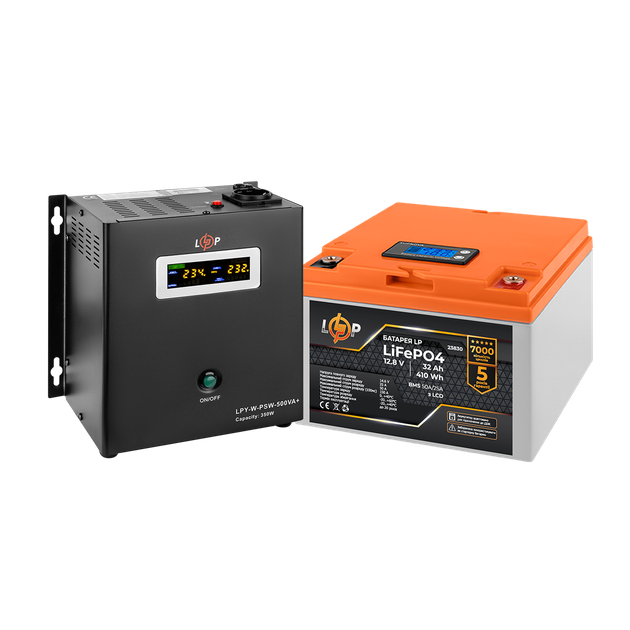 Комплект резервного питания LP (LogicPower) ИБП + литиевая (LiFePO4) батарея (UPS W500+ АКБ LiFePO4 410W) - Фото 1 Комплект резервного питания LP (LogicPower) ИБП + литиевая (LiFePO4) батарея (UPS W500+ АКБ LiFePO4 410W) - изображение 1