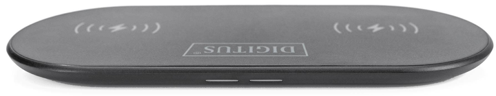 Бездротовий індуктивний зарядний пристрій Digitus 15Вт Qi Duo-Power 1м USB-C Чорний (DA-10082) - зображення 2