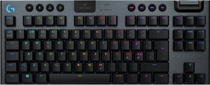 Клавіатура бездротова Logitech G915 Gaming TKL Tenkeyless LIGHTSPEED Wireless RGB Mechanical GL Tactile Nordic Layout Black (920-009500) - зображення 1