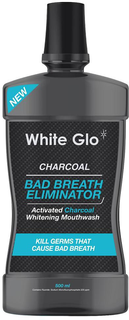 Płyn do płukania jamy ustnej White Glo Charcoal Bad Breath Eliminator z aktywnym węglem 500 ml (9319871001056) - obraz 1