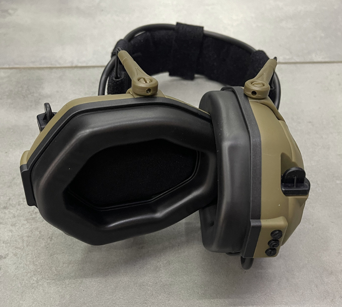 Тактические активные наушники HD-16 с шумоподавлением, универсальное креплен., на голову и шлем, блютуз, койот - изображение 2