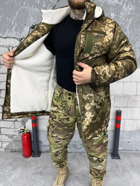 Куртка тактична зимова піксель на овчині розмір XL - зображення 2