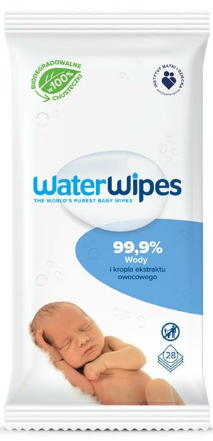Chusteczki nawilżane WaterWipes BIO dla dzieci 28 szt (5099514200322) - obraz 1